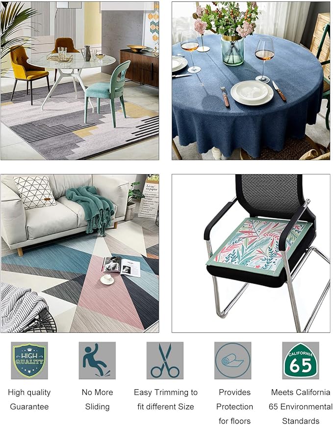 Non Slip Area Rug Pad Gripper - 2x3 Strong Grip Carpet pad for Area Rugs and Hardwood Floors, Provides Protection and Cushion