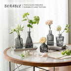 Bud Vase Set of 12, Black Bud Vases in Bulk, Small Flower Vases for Centerpieces, Mini Vintage Vase for Rustic Wedding, Home,Table Decoration