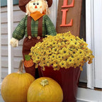 20 Bundles Artificial Flowers for Outdoors, UV Resistant Fake Flowers with Plastic Plants, Faux Silk Flowers for Planter Outdoors, Fake Realistic Flowers for Window Box Front Porch Patio Decor-Yellow