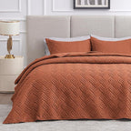 Love's cabin Quilts for Queen Bed Umber Bedspreads Bedding Set - Summer Lightweight Bedspread Comforter - Wave Pattern Bedding Coverlet for All Season - 3 Pieces (1 Quilt, 2 Pillow Shams)