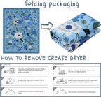 Door Mat Indoor Entrance 2x3 Rug Machine Washable Boho Floral Small Area Rug Non-Slip Low Pile Throw Rugs for Entryway, Kitchen, Front Door Indoor Entrance, Entry, Kids Room (Blue)