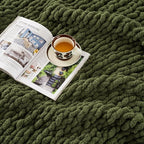 Ultra Soft Chunky Knit Blanket Throw -50x70 Hand Knitted Warm Chenille Throw Blanket, Home Decor Soft Thick Yarn Cable Knit Blanket Breathable Fleece Banket Christmas for Couch Bed Sofa Best GIF