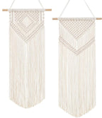 Dahey 2 Pcs Macrame Wall Hanging Woven Tapestry Wall Art Decor - Beautiful for Boho Home Decor, Apartment, Nursery, Party Decorations, 26" L×13" W, Medium