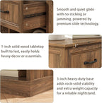 CARPETNAL 20" Farmhouse Nightstand Set of 2, End Table with Large Drawers & Open Storage, Side Table, Bedside Table for Bedroom, Living Room, Walnut