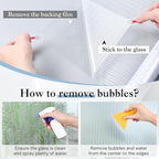 Haton Reeded Glass Window Privacy Film, Frosted Glass Window Film, Static Cling UV Blocking Stickers, Decorative Removable Cover for Bathroom Door Office, Non Adhesive 35.4" x 78.7"