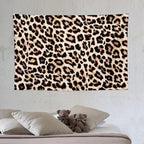 HZOHNAGO Leopard Print Tapestry Rustic Brown Leopard Wild Animal Printed Wall Tapestry Painting Wall Hanging for Bedroom Living Room Dorm 60" W x 40" H