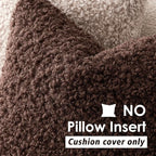 Foindtower 2 Pieces 22x22 Inch Red Brown, Faux Fur Throw Pillow Cover Accent Sherpa Furry Pillow Covers Fuzzy Soft Pillowcases Cozy Sheepskin Decorative Fleece Cushion Case for Bed Couch Living Room