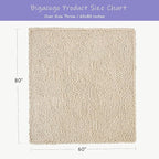 Bigacogo Chunky Knit Throw Blanket for Couch, 60x80 inches, 100% Hand Knitted with Thick Jumbo Chenille Yarn, Cozy Soft Large Rope Knot Cable Crochet Blankets for Sofa Bed Living Room, Beige