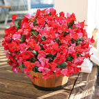 Artificial Flowers for Outdoors, 4 Bundles Fake Bougainvillea Flower UV Resistant Silk Flowers for Outside, Outdoor Faux Plants for Planter Patio Porch Window Garden Home Decoration (RedHotpink)