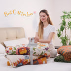 Boho Throw Blanket, 100% Organic Cotton Breathable Ultra Soft 91" x 98" Bed Quilt Throw - All Season Floral Rustic Farmhouse Decor Luxury Reversible Blanket for Sofa Couch Chair and Gift