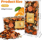 STRN Natural Dried Citrus Flower Sachets (2-Pack), Potpourri Vase Filler Long-Lasting Fragrance Potpourri Bags for Closet, Drawer, Car & Home, Reusable Scented Sachet Gift Set