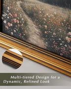 HUARCEY Gold Framed Vintage Wall Art for Living Room, Animals Painting Prints Shelf Decor for Kitchen, Aesthetic Bedroom Wall Art Decor, Christmas Gifts for Friends or Family (Seven Cranes 12"x16")