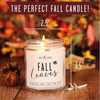 Fall Candles - 'Fall Leaves' Fall Candle w/Autumn Leaves, Clove & Musk I Infused with Essential Oils I Autumn Scented Candles I Cozy Cute Autmn Décor Gifts I 9oz Jar I 50Hr Burn I Made in USA