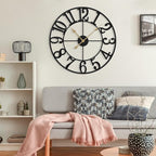 Large Wall Clock for Living Room Decor - 16 Inch Silent Non-Ticking Wall Clocks Battery Operated, Metal Vintage Retro Decorative Modern Wall Clock for Bedroom, Kitchen, Office, Farmhouse Decor