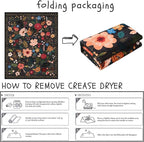 Living Room Rug 5x7 Rug Machine Washable Boho Area Rug Non Slip Floral Vintage Low Pile Large Rugs for Living Room, Bedroom, Farmhouse, Dining Room, Kids Playroom(Black)