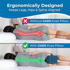 Inflatable Knee Pillow for Side Sleepers - Travel Knee Pillow - Leg Pillow for Side Sleeping - Hip, Back and Sciatica Pain Relief Pillow - Lightweight & Portable for Travel - Blue