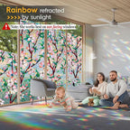 Rainbow Window Privacy Film Decorative, 3D Decals Stained Glass Clings, Static Cling Sticker, Suncatcher Windows Cover Tint for Home, 23.6 Inch x 157.4 Inch