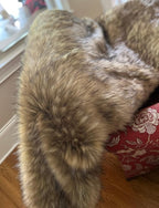 Brown Fur Throw Blanket and Bedspread - Brown Wolf Faux Fur - Light & Dark Brown Faux Fur - Luxury Throw Blanket & Bedspread, Handmade in US, 16406