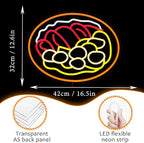 LISIGNVE Curry Meat Dish Neon Sign Beef Curry Sign Neon Light for Wall Decor Curry Rice Led Light Up Sign for Indian Restaurant Kitchen Japanese Thai Style (16.5 * 12.6 In)