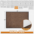 Mibao Front Door Mat, Dirt Trapper Welcome Mat for Outdoor Indoor, Non-Slip Waterproof Doormat, Durable Machine Washable Low Profile Entry Rug for Back Door Outside Patio Porch, 48" x 24", Brown