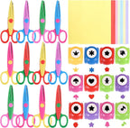 12 PCS Craft Scissors Decorative Edge, 12 PCS Small Hole Punch Shapes, 90 Sheets Colorful Origami, Kids Adults Craft Kit for DIY Crafts, Scrapbooking, Card Making, School Supplies