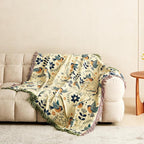 MSGKV Boho Throw Blanket Cotton Blanket for Couch and Sofa Cover for Living Room Summer Throw Cozy Gauze Blanket 50" x 60"