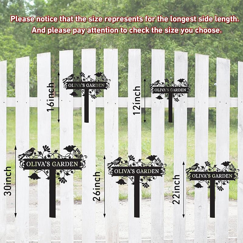 Metal Signs Customized | Personalized Garden Stake Metal Sign | Custom Metal Garden Sign | Personalized Garden Name Sign | Custom Sign Outdoor Metal | Gardening Decor Gifts for Gardeners