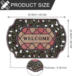 CHICHIC Entrance Door Mat Large 24 x 36 Inch Entry Way Doormat Front Door Rugs Outdoors Heavy Duty Welcome Mat Non Slip Rubber Back Low Profile for Garage, Patio, High Traffic Area, Small Flower