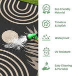 GENIMO Outdoor Rug 8' x 10' Waterproof for Patio Clearance, Reversible Lightweight Plastic Straw Camping Carpet, Large Area Rugs Mats for Rv, Backyard, Deck, Porch, Picnic, Balcony, Mix-Black & Beige