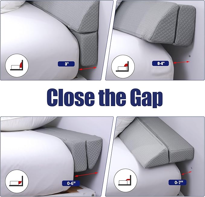 HOMBYS Wedge Pillow Headboard for Bed Gap,Foldable Bed Wedge Gap Filler Queen Size,Matterss Gap Filler,Multi Functional Bed Crack Pillow, Fill The Gap (0-7") Between Your Headboard and Mattress