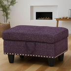 Ottoman Rectangular Storage Ottoman Bench, Footrest Stool Footstool with Lid for Living Room, Bedroom, Entryway, Brown, 28.5"x19.5"x17.5"