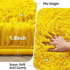 Yellow Living Room Area Rug 5x7: Fluffy Rugs for Kids Room - Shaggy Soft Cozy Carpet for Girls Bedroom Home Decor (Yellow,5x7 Feet)