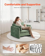 VEVOR Oversized Accent Chair, Armchair with Padded Arms, Comfy Single Sofa Chair, Modern Reading Lounge Chairs for Living Room, Bedroom, Green