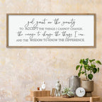 LuZhiQiang God Grant Me Prayer Wall Decor Art 40"×15" Serenity Prayer Bible Verse Sign Scripture Large Wood Framed Wall Hanging (Wood)