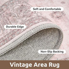 AMOAMI Vintage 3X10 Runner Rug Non Slip Soft Runners for Hallways Washable Hallway Runner Bedside Rugs for Bedroom Long Rug for Hallways Entryway Laundry Room Stair Kitchen Bathroom