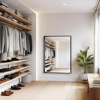 Black Bathroom Mirror, 36x48 Inch Rectangular Deep Frame Mirror, Large Wall Mounted Bathroom Vanity Mirror Over Sink for Bedroom,Restroom, Living Room, Hangs Vertically or Horizontally