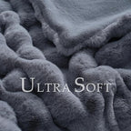 BENVWE Faux Fur Throw Blanket for Couch – Cozy Fuzzy Soft Plush Fluffy Thick Luxury Minky Bubble Blanket for Living Room Home Decor – Fathers Day Birthday Gifts for Women and Men, Grey, 51" x 63"