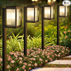 Solar Lights Outdoor Pathway 6 Pack, Solar Pathway Lights Outdoor 24" Tall Bright Auto On/Off Waterproof Garden Landscape Lighting for Path, Yard, Walkway, Driveway, Outside Decor Father's Day
