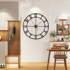 LEIKE 40 Inch Extra Large Wall Clock, Decorative Oversized Arabic Numerals Battery Operated Black Metal Wall Clocks for Living Room,Kitchen,Office, Farmhouse,Entrance Decor