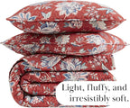 Southshore Fine Living, Inc. Oversized King Quilt Bedding Set, Jacobean Willow Floral Quilt Set with 2 Matching Pillow Shams, Lightweight California King Bed Spread, Soft Microfiber Fabric, Red
