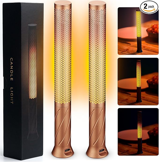 LED Candle Light, Cordless Table Lamps, Bedside Lamps w/2 Modes, Rechargeable Candlestick, Modern Table Lamp w/2600 mAh Battery, nightstand lamp, Bedroom lamp