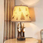 Rustic Antler Table Lamp Set of 2 – Touch-Control 3‑Level Dimming, Dual Light Source with Glowing Antler Night Light, USB‑C & USB‑A Charging Station, Bedroom & Living Room DécorLiving Room