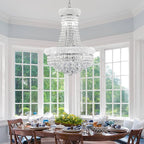 10 - Light Unique Empire Crystal Chandelier for Dining Room Foyer Entryway Living Room Bedroom Chrome Finish
