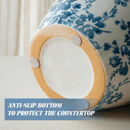 Blue and White Vase, 8 Inch Vintage Chinoiserie Ceramic Vase, Rustic Flower Vases Decorative Antique Vases for Home Decor, Retro Ice Cracked Porcelain Farmhouse Table Centerpieces Decor