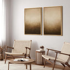 SIGNFORD Framed Canvas Print Wall Art Set Minimalist Gradient Brown Abstract Neutral Illustration Modern Art Decorative Nordic Nature for Living Room, Bedroom, Office - 24"x36"x2 Natural