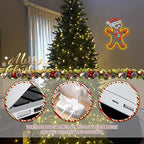 WLHOPE Gingerbread Man Neon Sign Santa Hat Neon Signs For Wall Decor Gingerbread Christmas Decorations Led Lights For Party Bar Club Bedroom Living Room Restaurant Shop Gifts USB Powered 16.14x12.6in