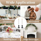 Sziqiqi Candlesticks Holder for Wedding Table Centerpiece - Black Taper Candle Holders Candle Stick Holder Bulk for Christmas Candlelight Dinner Wedding Party Festival Decor Pack of 6