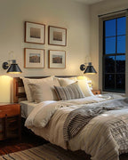 Black Wall Sconce, HWH Industrial Indoor Wall Light Fixture, Single Wall Vanity Light Gooseneck Barn Wall Sconce Lamp for Bedroom Kitchen, Black and Gold Finish, 5HZG56B-L BK+BG