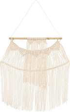 Mark&Day Wall Art, Meiningen Global Farmhouse Beige Macrame Tapestry Wall Hanging for Living Room, Bedroom, Office or Kitchen (35"H x 22"W)