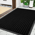 Yimobra Front Door Mat Outdoor Indoor Entrance, 100% Waterproof All-Season All Weather Doormat, Welcome Matt Outside Entry, Non Slip, Low Profile, Heavy Duty Patio Porch Floor Mats,36 x 24,Black